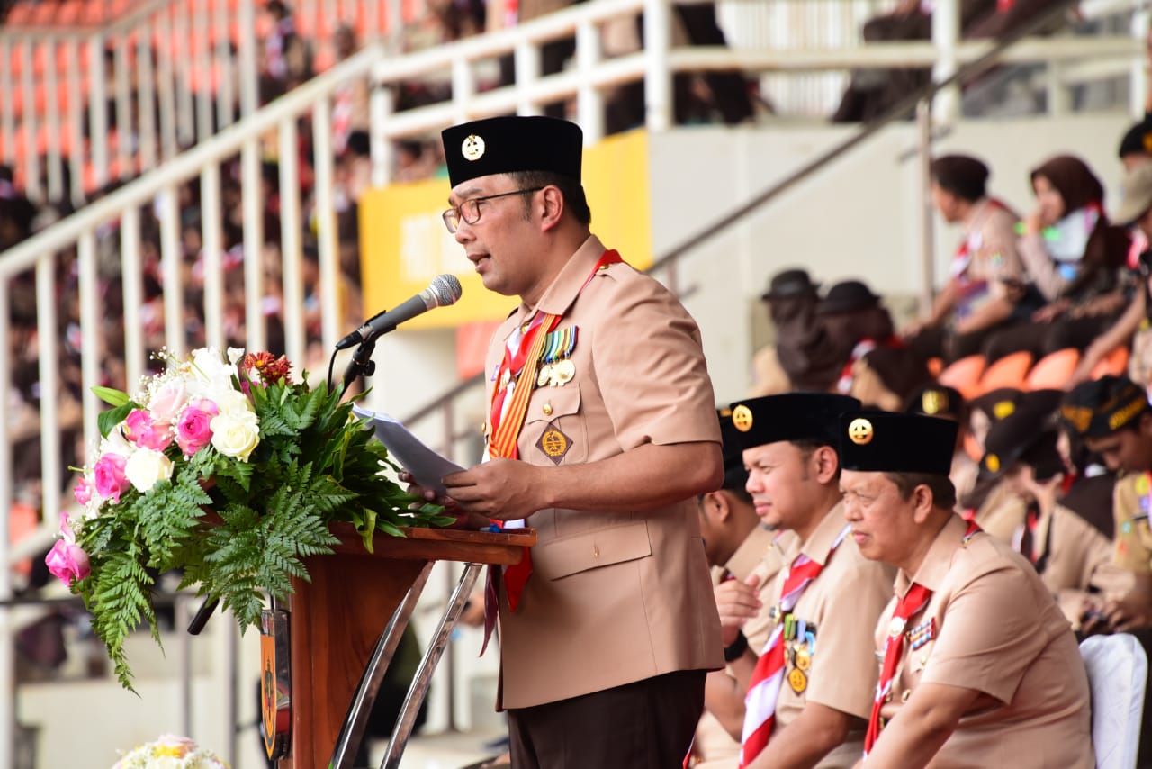 BAPPEDA JABAR - Peringati Hari Pramuka ke-58 Tingkat Provinsi, Gubernur Jabar Sebut Pramuka sebagai Teladan Kebangsaan